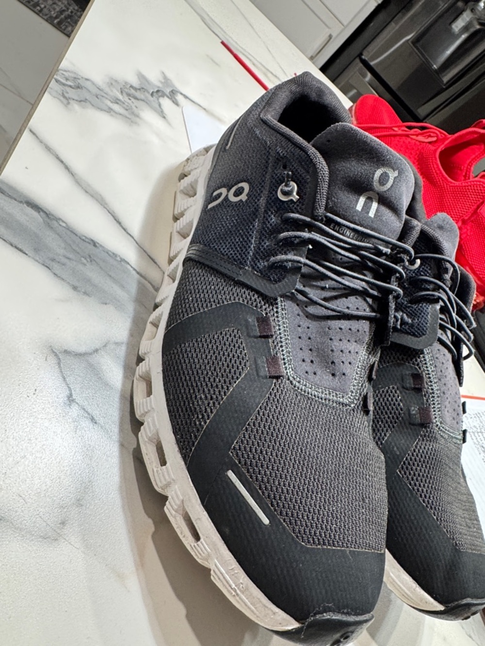 On Running Men’s Running Shoes - Black with White Sole